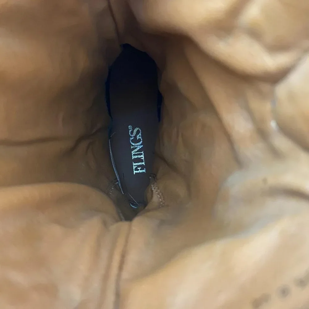 Flings Sundance Red Black Leather Cowboy Boots - Picture 7 of 9